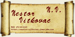 Nestor Vitkovac vizit kartica